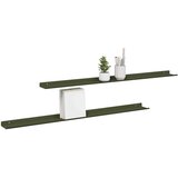  Ležeča polica 2 pcs Oljčno zelena 100 x 9 x 2,5 cm Jeklo, (5000201308) | Shoptok.si
