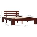  Okvir za krevet od masivne borovine tamnosmeđi 120 x 200 cm | shoptok.hr