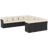  11-dijelni set vrtnih sofa od poliratana s jastucima crni | shoptok.hr