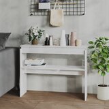 vidaXL Konzolna mizica visok sijaj bela 102x30x80 cm iverna plošča, (20715781) Cene
