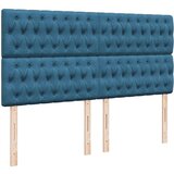  Otomanski posteljni okvir z vzmetnicami moder 160x200 cm žamet, (22053842) | Shoptok.si
