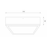  plafonsko svetlo natural square 2xE27/15W/230V 31x31 cm borovina/crna | Eponuda.com