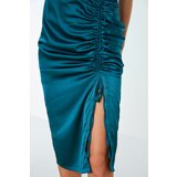 Trendyol Emerald Green Ruffle Detailed Satin Dress | ePonuda.com