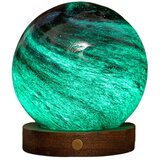 Gingko LED namizna svetilka v temni naravni barvi s steklenim senčilom (višina 13 cm) Stellar Ocean – | Shoptok.si