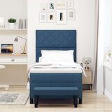 vidaXL vzmetnica s škatlastim dnom z vzmetnico in klopjo modra 100x200 cm tkanina, (22083010) | Shoptok.si