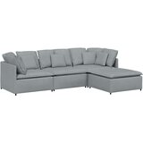  Modularna sofa s podnožjem i jastucima, tkanina, svijetlo siva | Shoptok.si