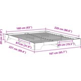  Krevet s daskama s pohranom Smeđa 160 x 220 cm Masivna borovina | shoptok.hr