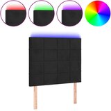 vidaXL LED posteljno vzglavje črno 90x5x118/128 cm žamet, (20794036) Cene