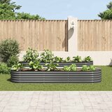  Vrtna sadilica od pocinčanog čelika 320 x 80 x 44 cm siva | Eponuda.com
