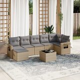 Maison Chic Seti vrtnega pohištva - Vrtna garnitura - Vrtni pohištvo set 8-delna z blazinami bež poli ratan, (21800836) | Shoptok.si