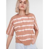 Noisy May Light Brown Patterned Loose T-Shirt Buster - Women | shoptok.hr