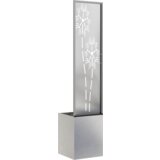 vidaXL Vrtno korito z dekorativno ploščo Srebrna 32 x 140 cm | Shoptok.si