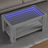 vidaXL Klubska mizica LED siva sonoma 93x53x45 cm inženirski les | Shoptok.si