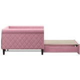 vidaXL Izvlečna dnevna postelja roza 100x200 cm žamet | Shoptok.si