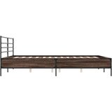  Okvir za krevet smeđi hrast 200x200cm konstruirano drvo i metal | shoptok.hr