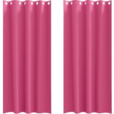 vidaXL Zavjese sa zavjesama 2 pcs Svijetla roza 225 x 140 cm Poliester | shoptok.hr
