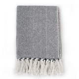 vidaXL pregrinjalo iz bombaža ribja kost 160x210 cm mornarsko modro | Shoptok.si