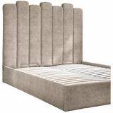 Miuform Bež tapecirani bračni krevet s prostorom za pohranu s podnicom 160x200 cm Dreamy Aurora -