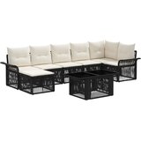  Sjedeća garnitura za vrt 8 kom. Crna i krem-bijela poliratan 100 x 55 x 73 cm | shoptok.hr