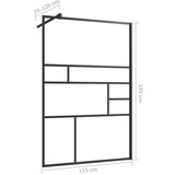 Pregrada za tuširanje s prozirnim staklom ESG 115 x 195 cm crna | shoptok.hr