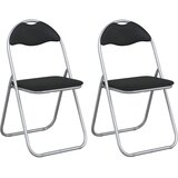  Sklopiva stolica 2 pcs Crna i Siva 48 x 43,5 x 81 cm Lažna koža | Eponuda.com