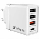 Verbatim USB Wall Charger 30W 1xUSB-C PD 3xUSB-A weiß 49701 | shoptok.hr