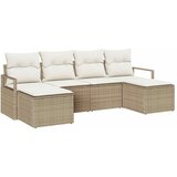 vidaXL Vrtna sedežna garnitura z blazino 6 pcs Bež in smetanova, (5000021590) | Shoptok.si