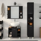  Set namještaja za kupaonicu Zidne 3 pcs Crna 30 x 30 x 179,5 cm | shoptok.hr