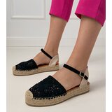 D/CEO Black lace espadrille sandals Santos Cijene