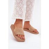 Boto Ladies Platform Slippers Made Of Eco Suede Dark Beige Jorina | Shoptok.si
