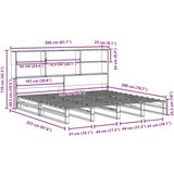  Krevet s regalom za knjige bez madraca 200x200 cm masivno drvo | shoptok.hr