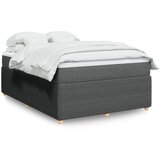 vidaXL Krevet s oprugama i madracem tamnosivi 140x190 cm od tkanine | shoptok.hr