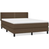  Krevet s oprugama i madracem tamnosmeđi 140 x 190 cm od tkanine | shoptok.hr