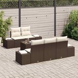  Sjedeća garnitura za vrt 6 kom. Smeđa i krem poliratan 239 x 62 x 69 cm | Shoptok.si