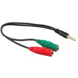 konektor - adapter - slušalke + mikrofon na enojni 3,5 mm cinch