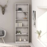 vidaXL Knjižna omara 5-nadstropna betonsko siva 60x24x175 cm, (20622644) | Shoptok.si