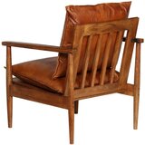  3-dijelni set sofa od prave kože i masivnog drva bagrema smeđi | shoptok.hr