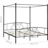  Okvir za krevet s nadstrešnicom crni metalni 200 x 200 cm | shoptok.hr