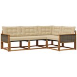 vidaXL Zunanja garnitura za sedenje z blazino 4 pcs Naravna in bež, (5000273545) | Shoptok.si