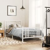 Maison Chic Kovinski Posteljni okvir - Enojna postelja - Postelja za odrasle z vzglavjem in vznožjem bel 100x190 cm, (21695855) | Shoptok.si