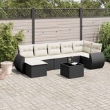 vidaXL 8-dijelni set vrtnih sofa od poliratana s jastucima crni | shoptok.hr