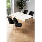 Hanah home Rasklopivi trpezarijski sto i stolice (5 delova) Nira White Gold Black | Eponuda.com
