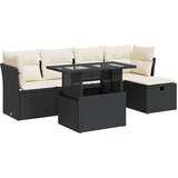 vidaXL 6-dijelni set vrtnih sofa s jastucima crni od poliratana | shoptok.hr