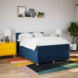  Krevet s oprugama i madracem plavi 140x200 cm od tkanine | shoptok.hr