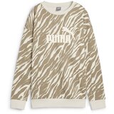 Puma ess+ animal aop crew fl, ženski duks, bež 681491