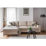 Miuform Bež raztegljiva kotna sedežna garnitura iz rebrastega žameta (levi kot) Lofty Lilly – | Shoptok.si