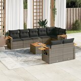 vidaXL 9-dijelni set vrtnih sofa od poliratana s jastucima sivi | shoptok.hr