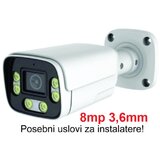 Gembird CAM-IP8MP-HAQ60D gmb kamera 8mp P6SLite 3.6mm-F1.4 starlight poe IP66 dual led 6xIR+6xFull color mic Cene