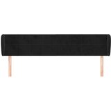  Uzglavlje s ušima crno 203x23x78/88 cm baršunasto | Eponuda.com