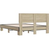  Okvir za krevet boja hrasta 140x190cm konstruirano drvo i metal Smeđa 140 x 190 cm | Shoptok.si